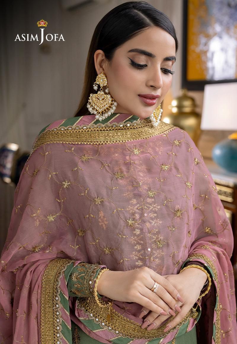 Asim Jofa Luxury Embroidered Chiffon Suit