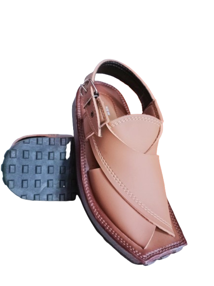 Men's Premium Leather Peshawari Chappal – Buckle Strap Design with Comfort Grip Sole | Handmade Traditional Footwear