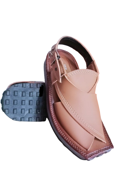 Men's Premium Leather Peshawari Chappal – Buckle Strap Design with Comfort Grip Sole | Handmade Traditional Footwear