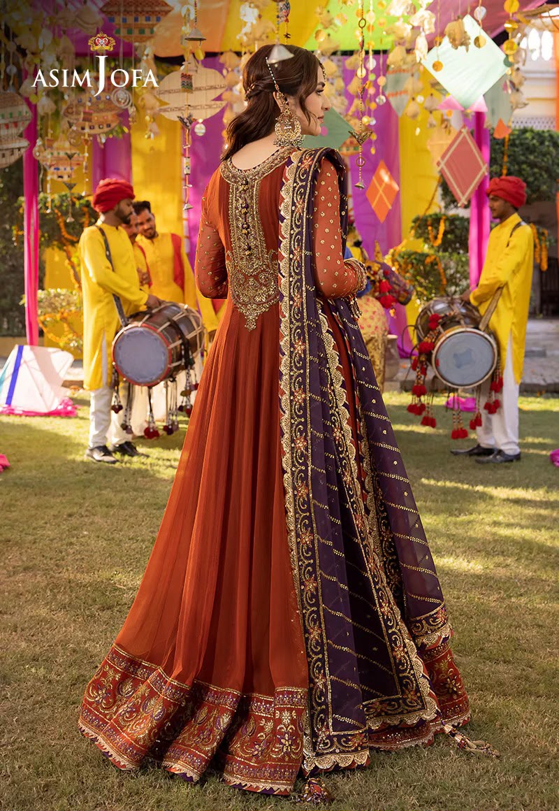 Asim Jofa Luxury Embroidered Chiffon Frock