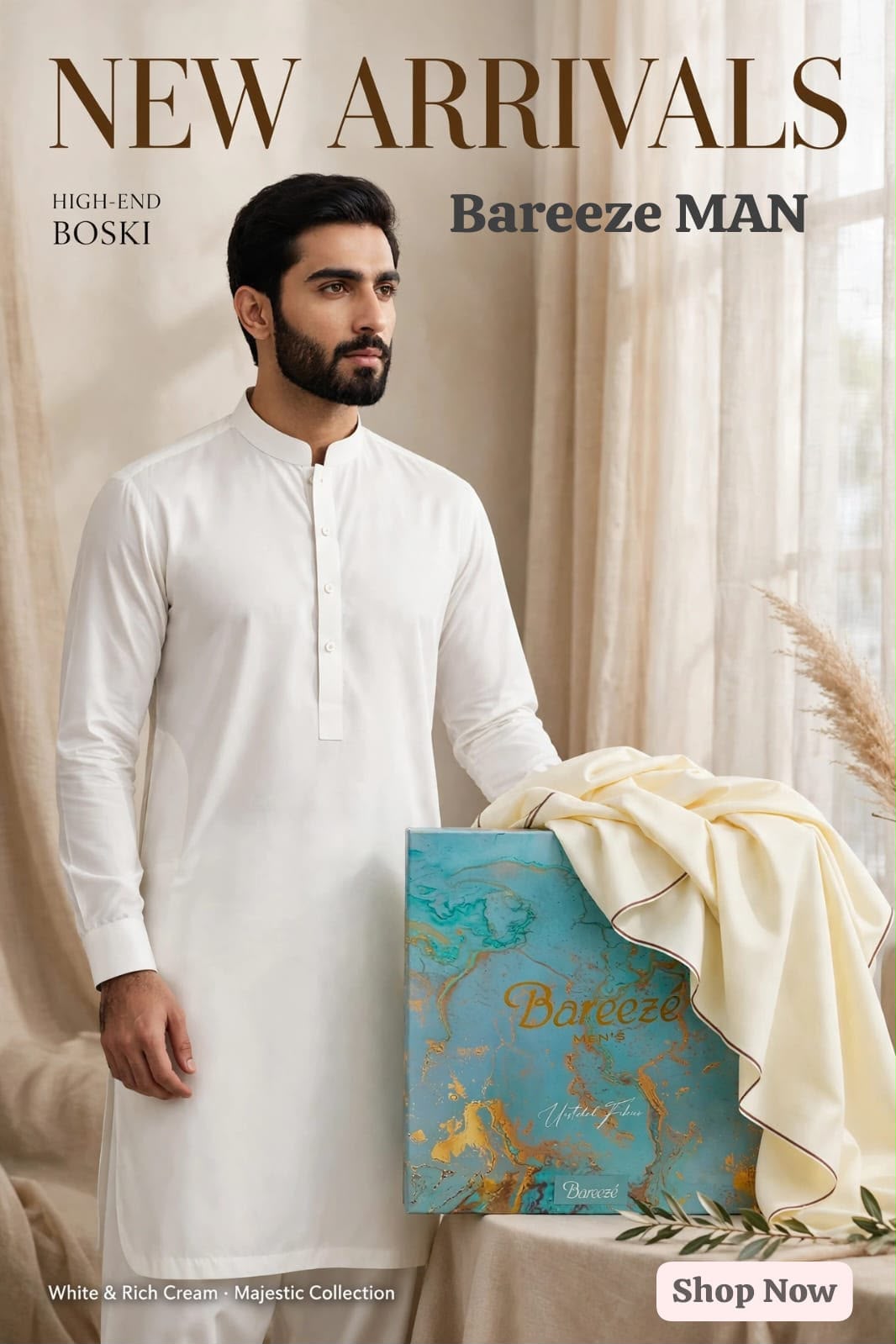 Bareeze Man High-End Boski Microfiber Wash & Wear