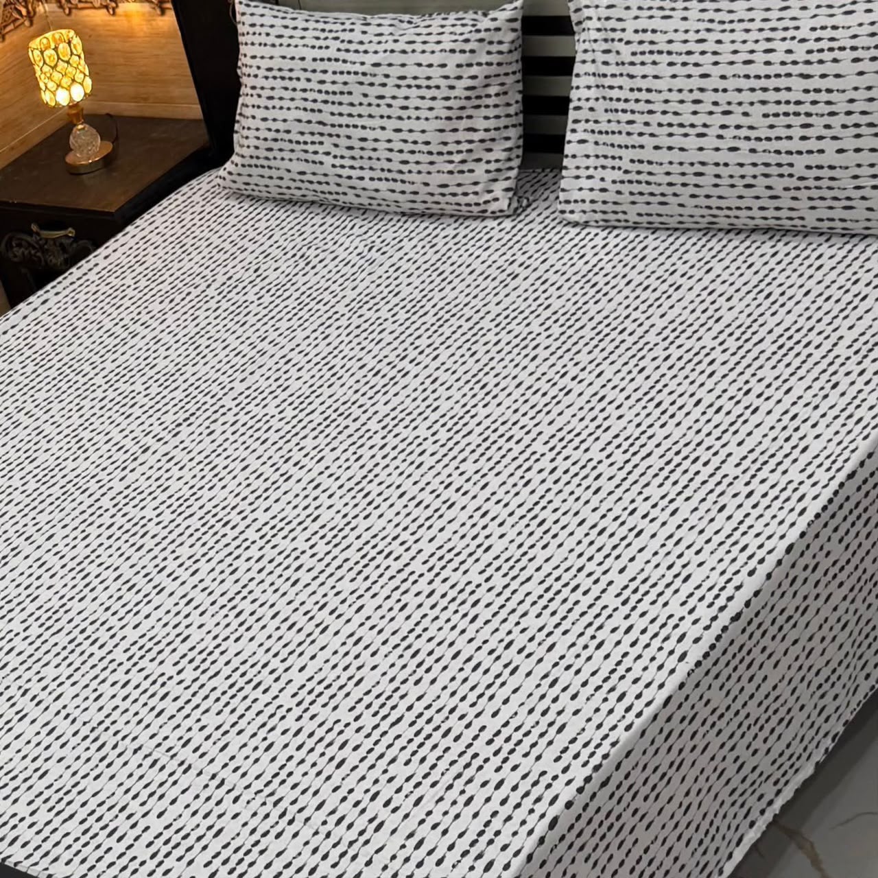 Premium Export Cotton King Size Bedsheet — 3 Piece