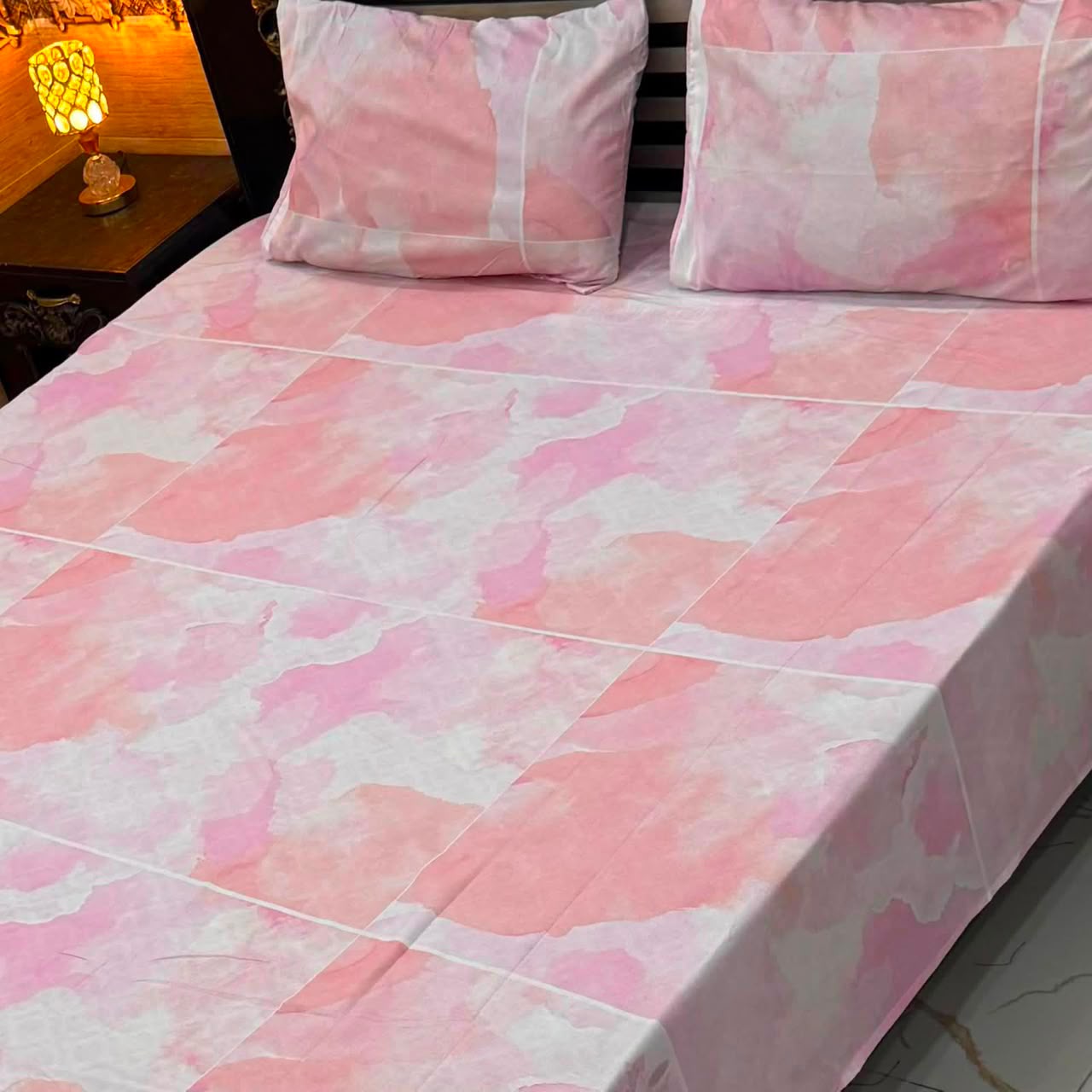 Premium Export Cotton King Size Bedsheet — 3 Piece