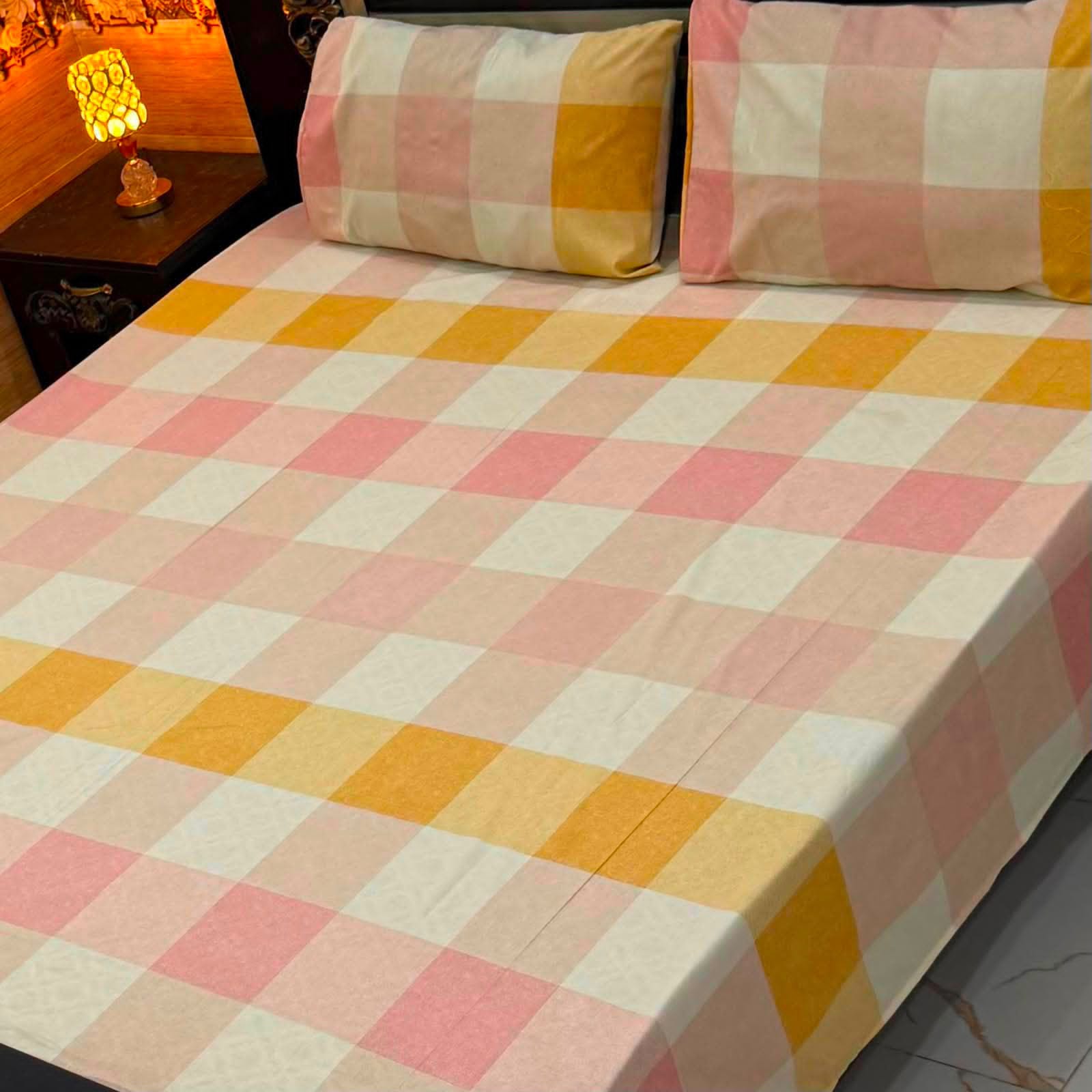 Premium Export Cotton King Size Bedsheet — 3 Piece